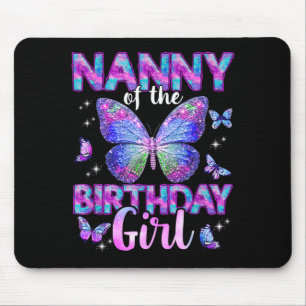 Tapis De Souris Nounou de la famille papillon de la fille d'annive