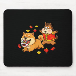 Tapis De Souris Nourriture de cheval chinoise Chow Chow Chien Enfa