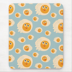 Tapis De Souris Nourriture mignonne - Motif Oeufs frits Kawaii
