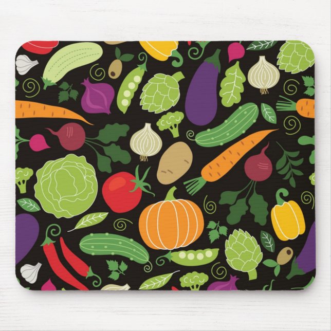 Tapis De Souris Nourriture sur un arrière - plan noir (Devant)
