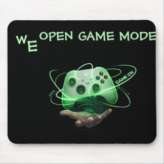 Tapis De Souris "Nous ouvrons le mode jeu" Manette néon Lévitante