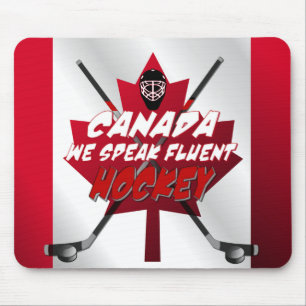 Tapis De Souris Nous parlons de Hockey Fluent Canada Humour Souris