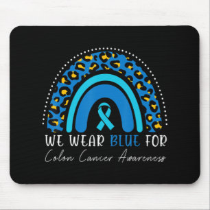Tapis De Souris Nous Portons Colorectal Bleu Colon Cancer Leopard