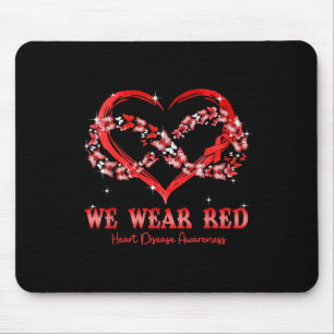 Tapis De Souris Nous portons le papillon rouge Heart Disease Award