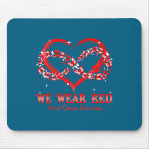 Tapis De Souris Nous Portons Papillon Rouge Cœur Sensibilisation a
