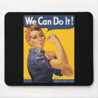 Tapis De Souris Nous pouvons le faire ! Femme vintage d'affiche de