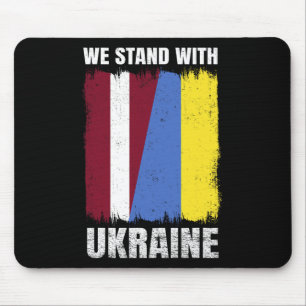 Tapis De Souris Nous sommes avec l'Ukraine Amitié lettone ukrainie