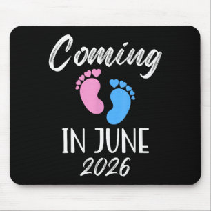 Tapis De Souris Nouveau bébé arrive en juin 2026 Baby Shower drôle