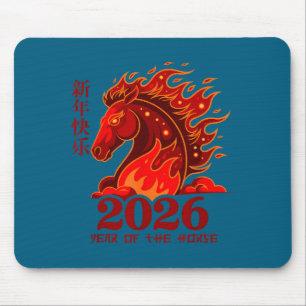 Tapis De Souris Nouveau Cheval Lunaire Chinois Cheval de Feu