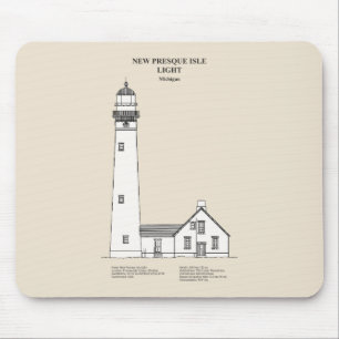 Tapis De Souris Nouveau phare de Presque Isle - Michigan - SBD