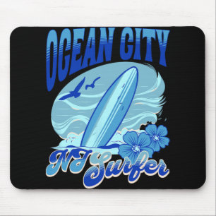 Tapis De Souris Nouveau surfeur du New Jersey Ocean City Nj plage