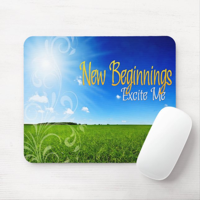 Tapis De Souris "Nouveaux débuts" Motivation Affirmation (Avec souris)