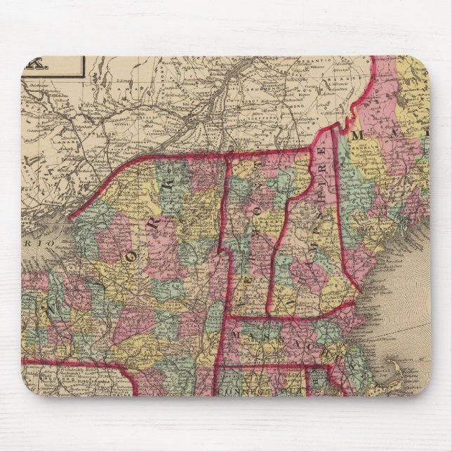 Tapis De Souris Nouvelle-Angleterre et New York (Devant)