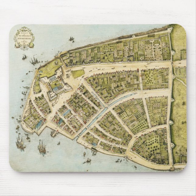 Tapis De Souris Nouvelle version du plan New Amsterdam de Castello (Devant)