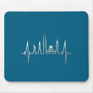 Tapis De Souris Nouvelle York Skyline Battement de cœur Amour Stat