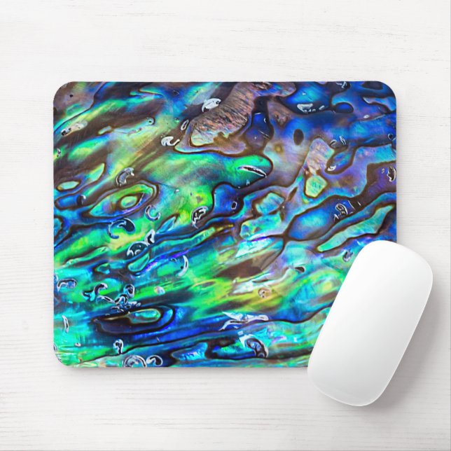 Tapis De Souris Nouvelle-Zélande Abalone Paua Shell Motif 1 (Avec souris)