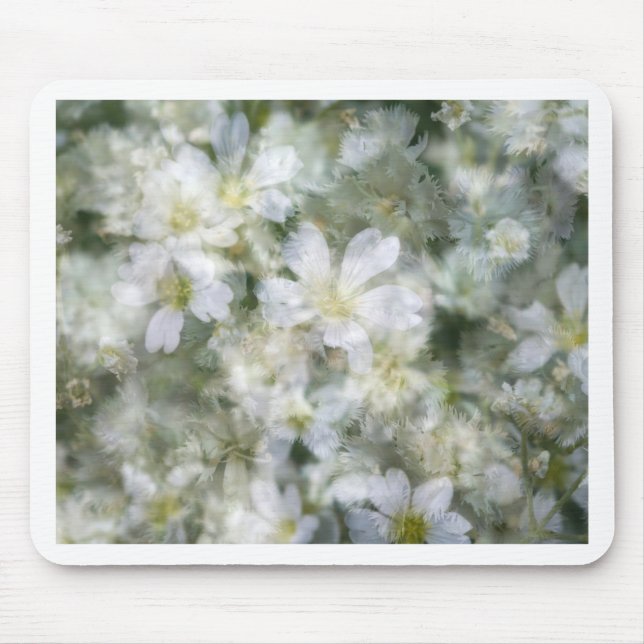 Tapis De Souris Nuage de fleurs blanches (Devant)