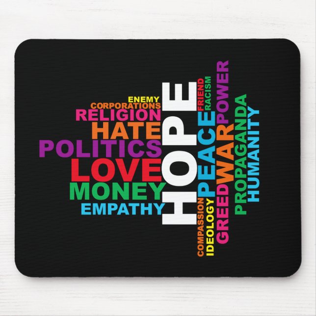 Tapis De Souris Nuage de mots de l'humanité (Devant)