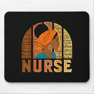 Tapis De Souris Nuage de mots inspirants de femme afro infirmière 