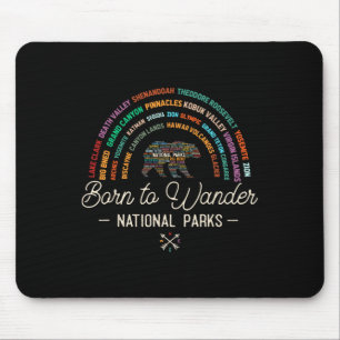 Tapis De Souris Nuage de mots Liste des parcs nationaux Usa Ours C