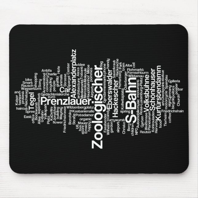 Tapis De Souris Nuage d'étiquette de Berlin - Mousepad (Devant)