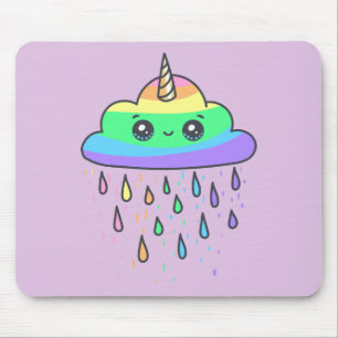 Tapis De Souris Nuage d'Unicorne arc-en-ciel