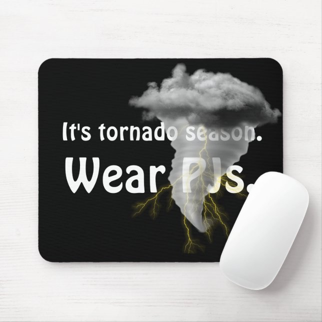 Tapis De Souris Nuage tornade orageux avec citation amusante (Avec souris)