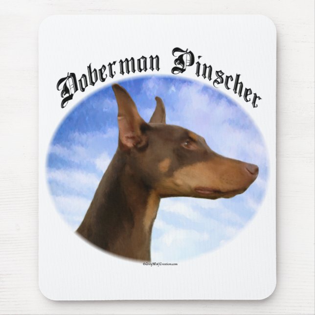 Tapis De Souris Nuages Doberman Pinscher (Devant)