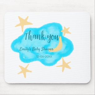 Tapis De Souris Nuages étoilés de lune aquarelle baby shower ajout
