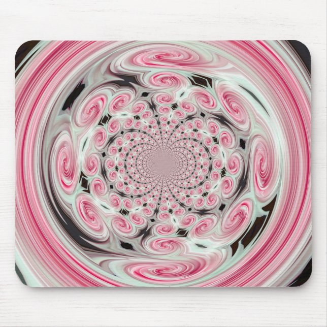 Tapis De Souris Nuages roses doux Réflexion de la spirale Mousepad (Devant)