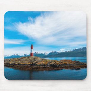 Tapis De Souris Nuages sur un phare près d'Ushuaia, Argentine