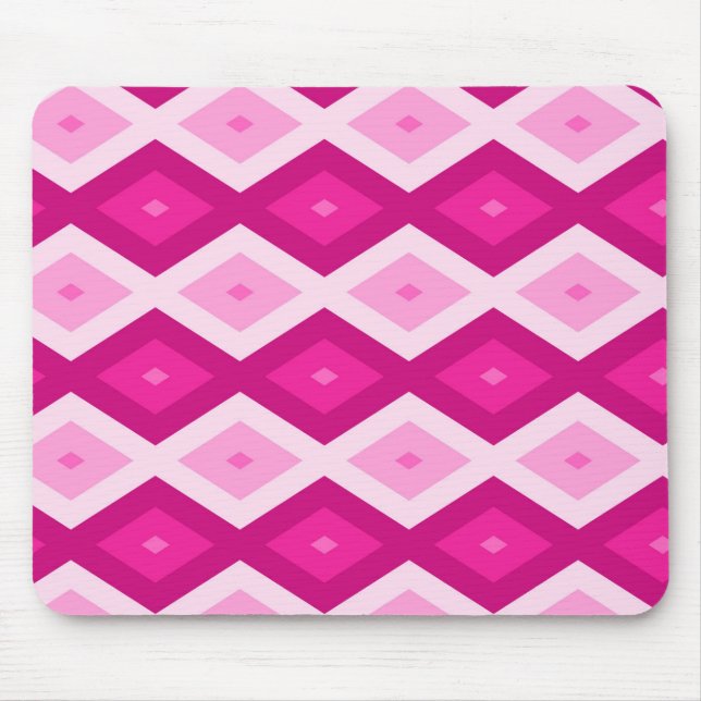 Tapis De Souris Nuances de motif de diamant fuchsia (Devant)