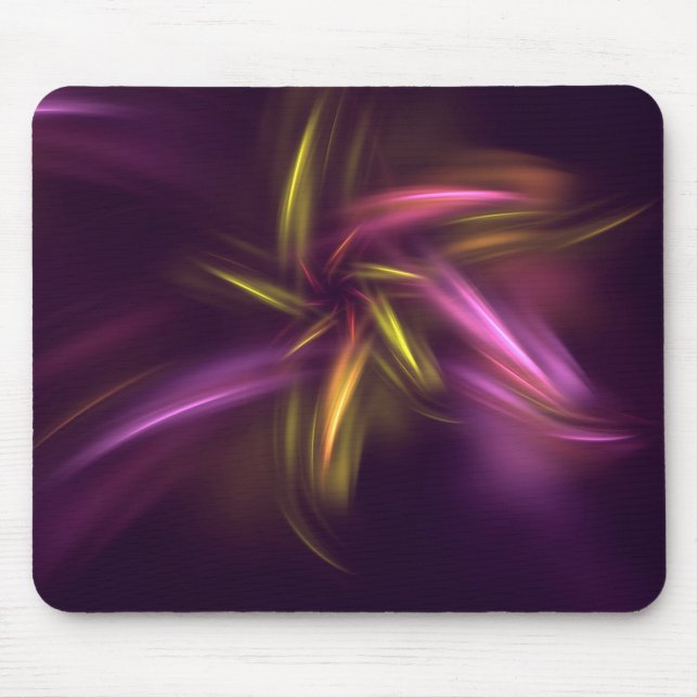 Tapis De Souris Nuances violettes Imaginaire Abstrait de fleurs (Devant)