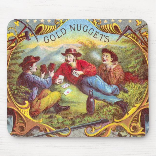 Tapis De Souris Nuggets d'or Antique Étiquette Cigar (Devant)