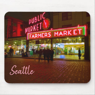 Tapis De Souris Nuit au marché public de Seattle