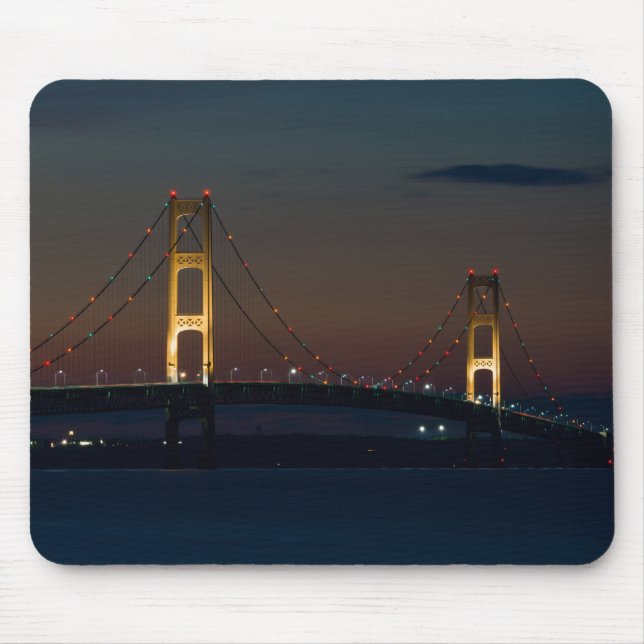 Tapis De Souris Nuit Au Pont Mackinac (Devant)