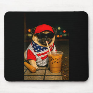 Tapis De Souris Nuit café au lait carlin garçon fille drôle