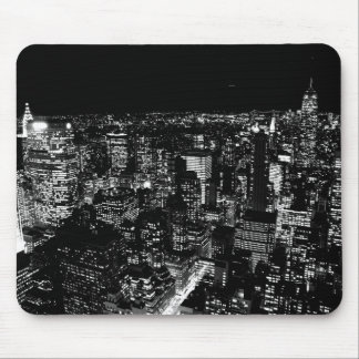 Tapis De Souris Nuit de New York en noir et blanc