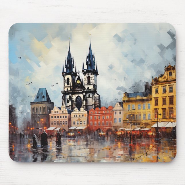 Tapis De Souris Nuit de Prague en République tchèque (Devant)