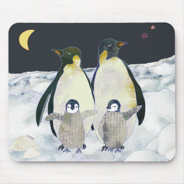 Tapis De Souris Nuit des pingouins en Antarctique (Devant)