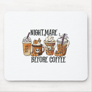 Tapis De Souris Nuit effrayante avant café Citrouille épice Hallow