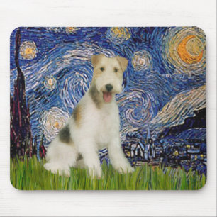 Tapis De Souris Nuit étoilée - Fox-Terrier à poil dur (M)