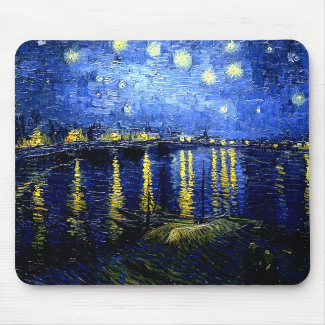 Tapis De Souris Nuit étoilée sur le Rhône, art Van Gogh (Devant)