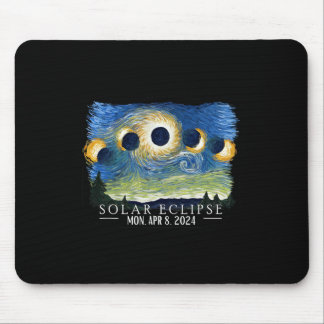 Tapis De Souris Nuit étoilée Total Solaire Eclipse 2024 Tot Améric