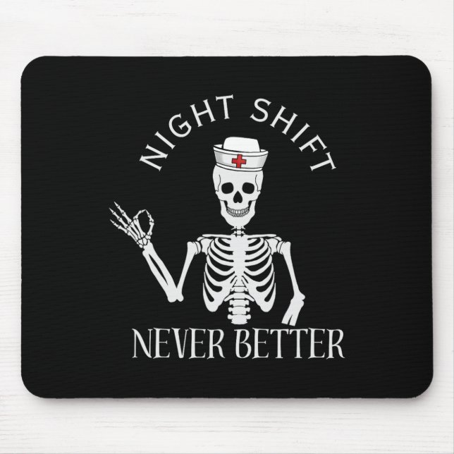 Tapis De Souris Nuit Shift Nurse Icu Rn Er Cvicu Nicu Ed Np Hallo (Devant)
