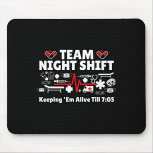 Tapis De Souris Nuit Shift Nurse Life Rn Lpn Cna Soins de santé Co