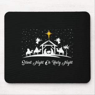 Tapis De Souris Nuit silencieuse Sainte Nuit Scène de la Nativité