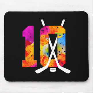 Tapis De Souris Number 10 Years Ice Hockey 10th Birthday (2) 