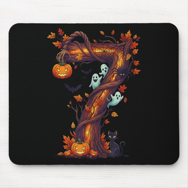 Tapis De Souris Number 7 67 Meme Halloween Pumpkin Costume Matchin (Devant)