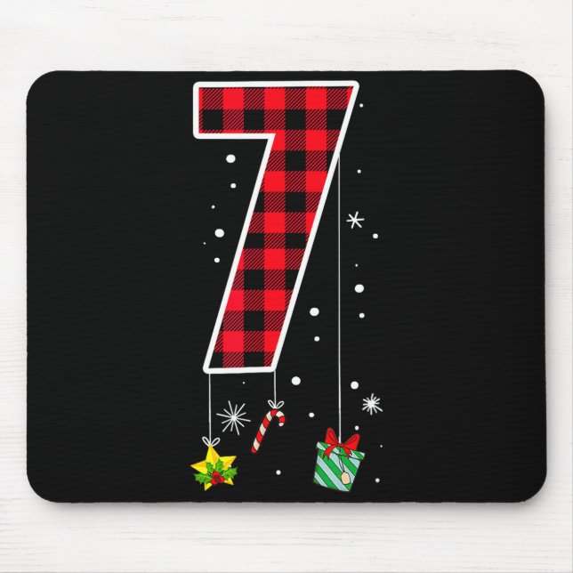 Tapis De Souris Number 7 Funny Meme Saying 6 7 Six Seven Christmas (Devant)